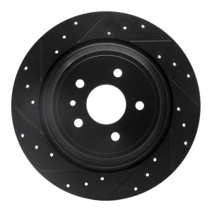 Ford Escape Brake Rotor (1) - Rear Left - R1 Concepts - Drilled & Slotted - Black - `13-`20